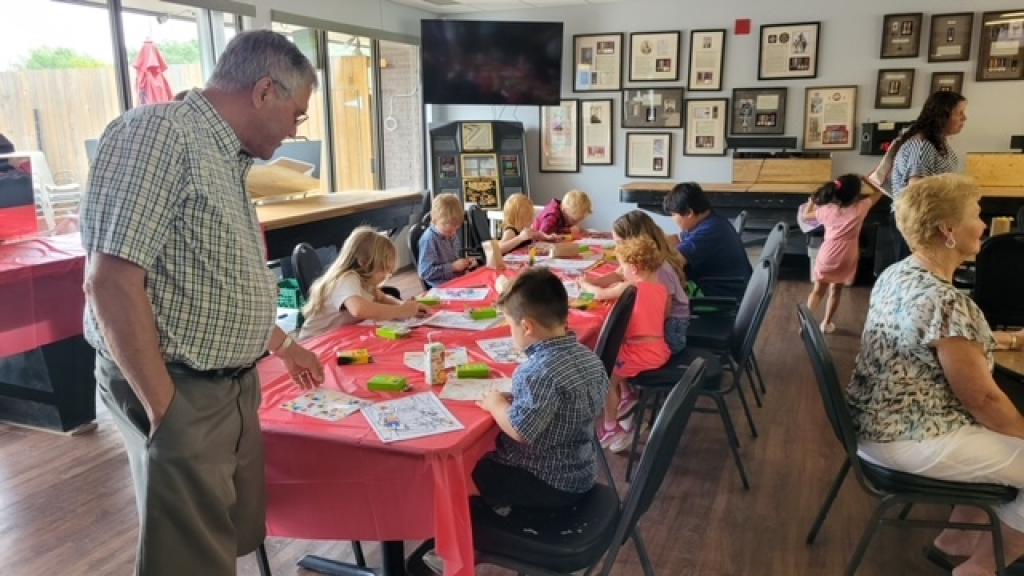 Colouring at Christmas in July